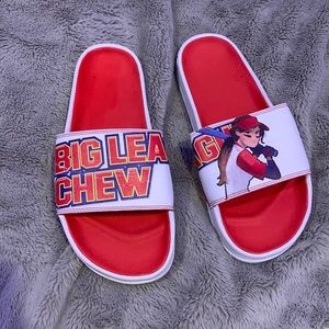 Women’s 9, New Balance limited edition Big League Chew slides